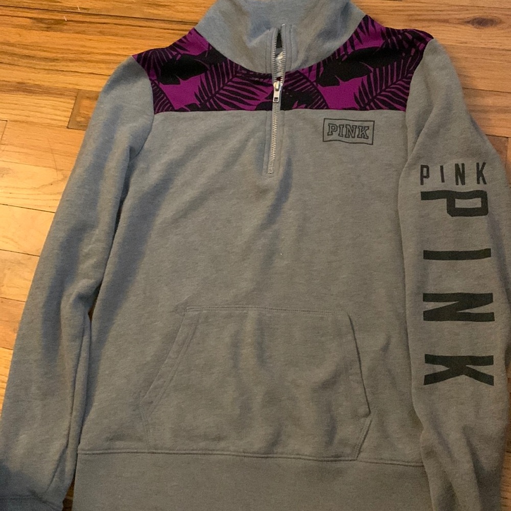 Pink sweater grey/ purple